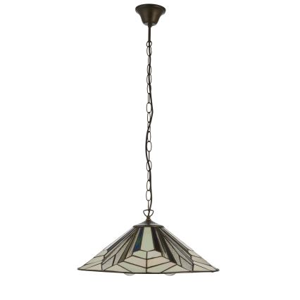 Endon 111922 - Candelabru Tiffany ASTORIA pe lanț, 3xE27/10W/230V, Ø 48 cm