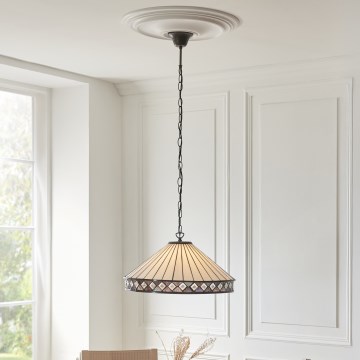 Endon 111961 - Lustru suspendat cu lanț Tiffany FARGO 3xE27/10W/230V diam. 50 cm
