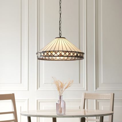 Endon 111961 - Lustru suspendat cu lanț Tiffany FARGO 3xE27/10W/230V diam. 50 cm