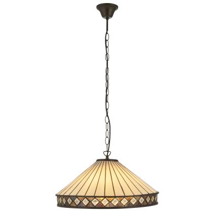 Endon 111961 - Lustru suspendat cu lanț Tiffany FARGO 3xE27/10W/230V diam. 50 cm