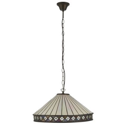 Endon 111961 - Lustru suspendat cu lanț Tiffany FARGO 3xE27/10W/230V diam. 50 cm