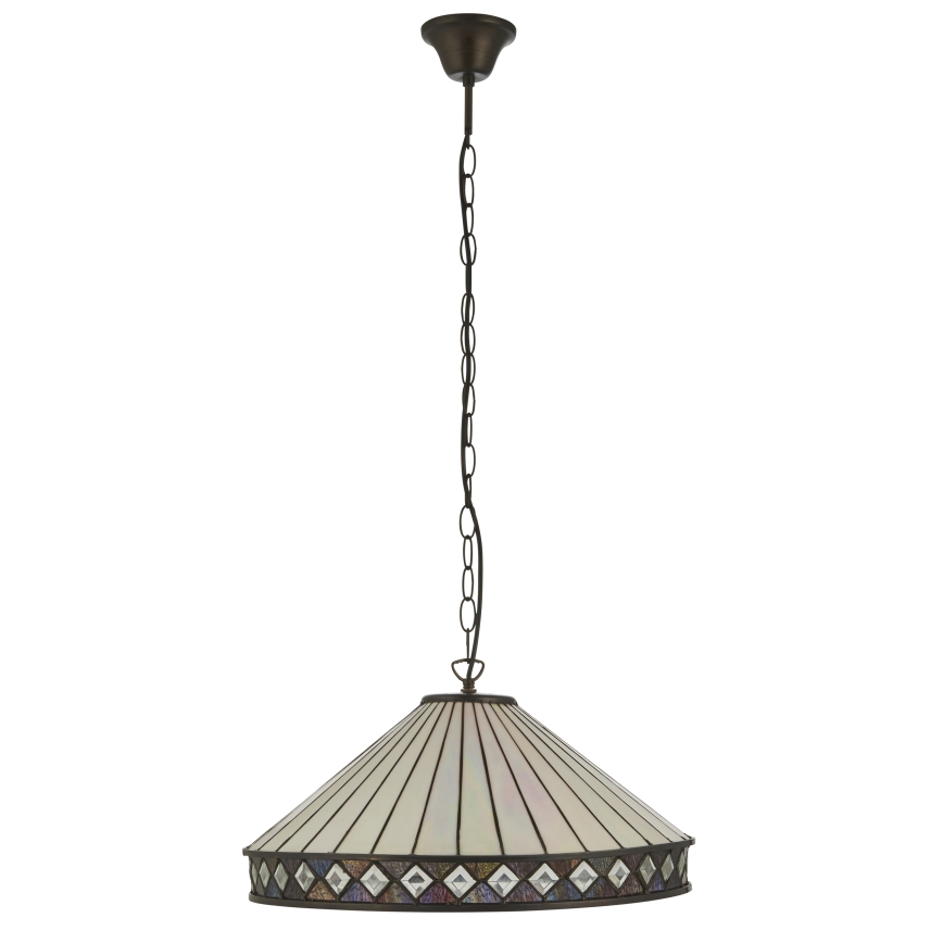 Endon 111961 - Lustru suspendat cu lanț Tiffany FARGO 3xE27/10W/230V diam. 50 cm