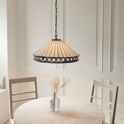 Endon 111961 - Lustru suspendat cu lanț Tiffany FARGO 3xE27/10W/230V diam. 50 cm