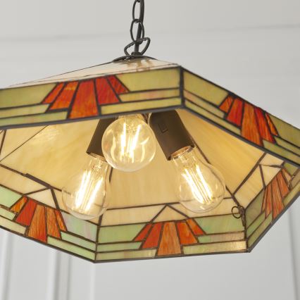 Endon 111989 - Lustră cu lanț Tiffany NEVADA 3xE27/10W/230V Ø 40 cm