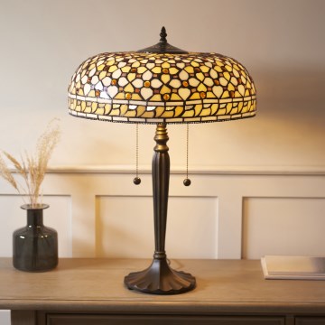 Endon 112178 - Lampă de masă Tiffany MILLE FEUX 2xE14/40W/230V diametru 45 cm