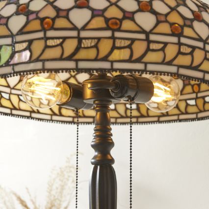 Endon 112178 - Lampă de masă Tiffany MILLE FEUX 2xE14/40W/230V diametru 45 cm