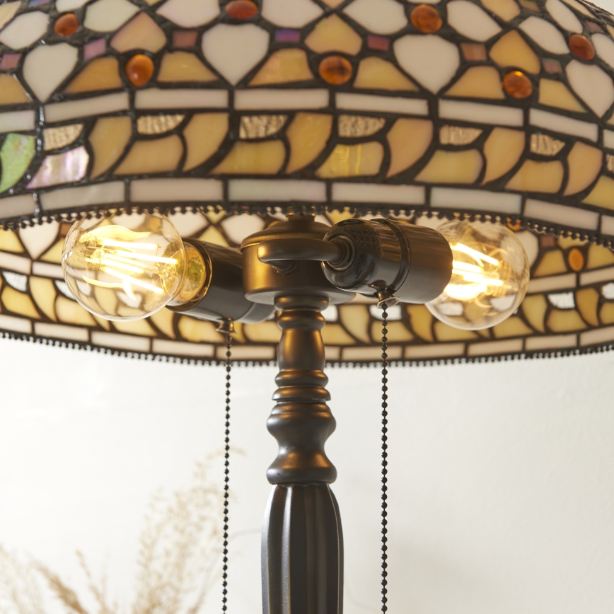 Endon 112178 - Lampă de masă Tiffany MILLE FEUX 2xE14/40W/230V diametru 45 cm