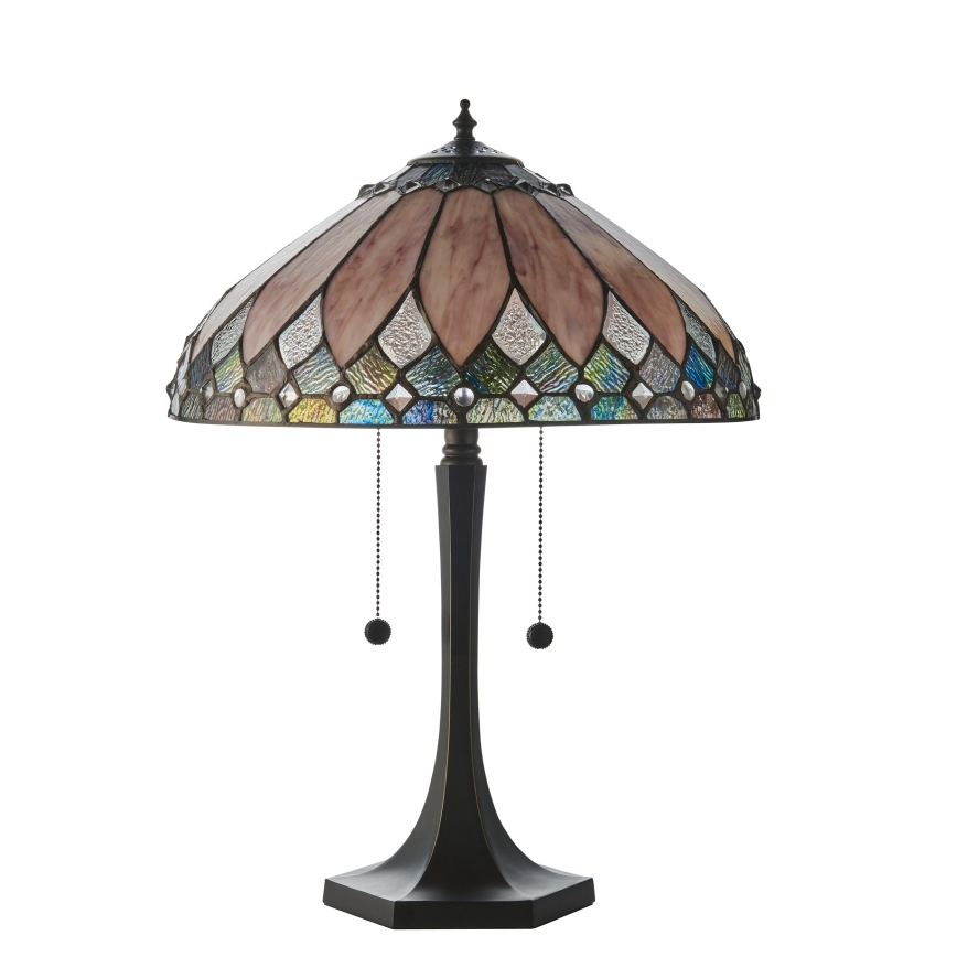 Endon 112183 - Lampă de masă Tiffany BROOKLYN 2xE14/10W/230V Ø 40 cm