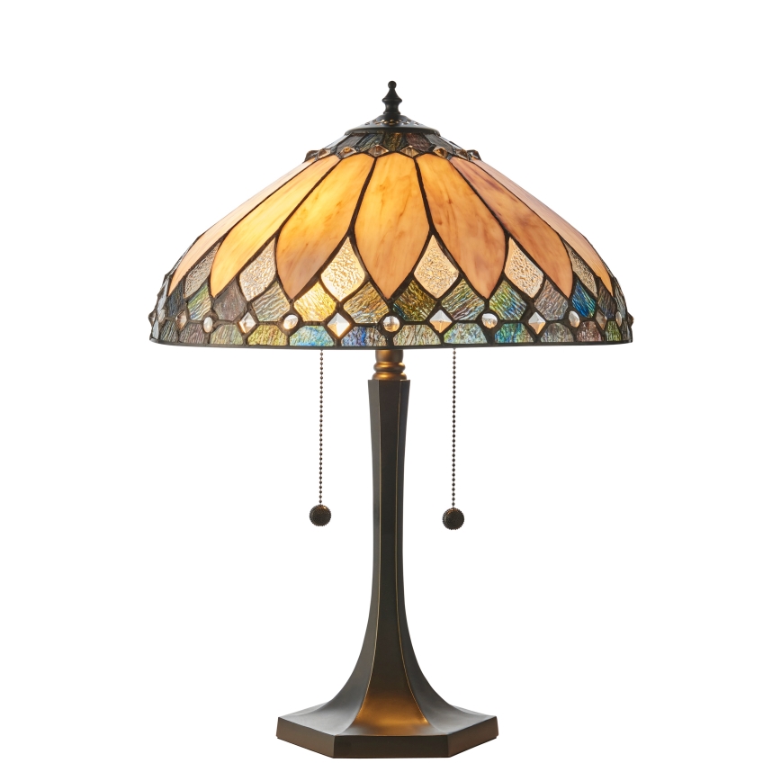 Endon 112183 - Lampă de masă Tiffany BROOKLYN 2xE14/10W/230V Ø 40 cm