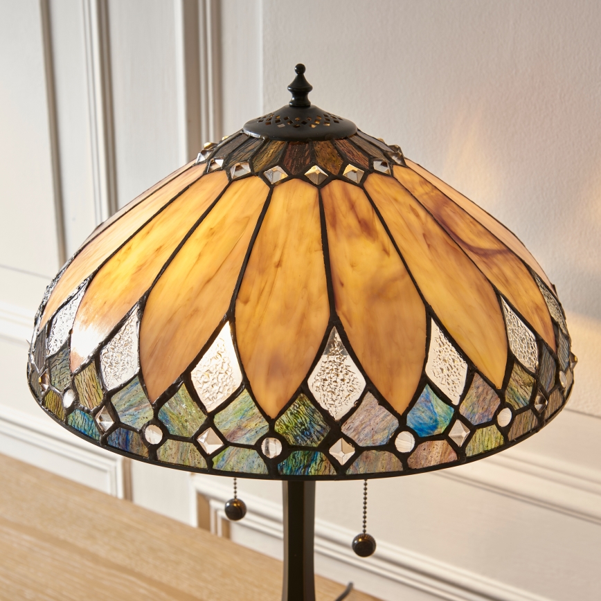 Endon 112183 - Lampă de masă Tiffany BROOKLYN 2xE14/10W/230V Ø 40 cm