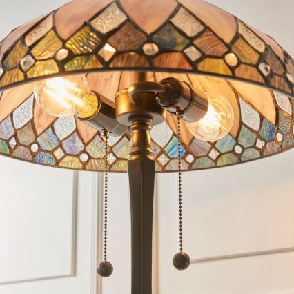 Endon 112183 - Lampă de masă Tiffany BROOKLYN 2xE14/10W/230V Ø 40 cm