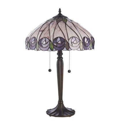 Endon 112184 - Lampă de masă Tiffany HUTCHINSON, 2x E27/10W/230V, diam. 40 cm
