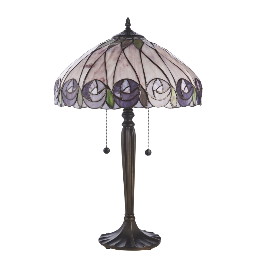 Endon 112184 - Lampă de masă Tiffany HUTCHINSON, 2x E27/10W/230V, diam. 40 cm