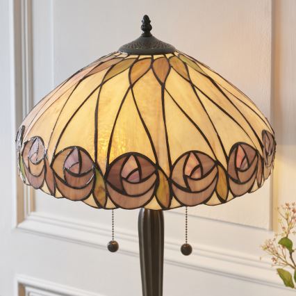 Endon 112184 - Lampă de masă Tiffany HUTCHINSON, 2x E27/10W/230V, diam. 40 cm