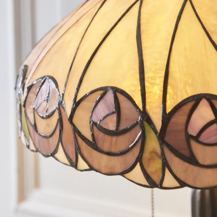 Endon 112184 - Lampă de masă Tiffany HUTCHINSON, 2x E27/10W/230V, diam. 40 cm