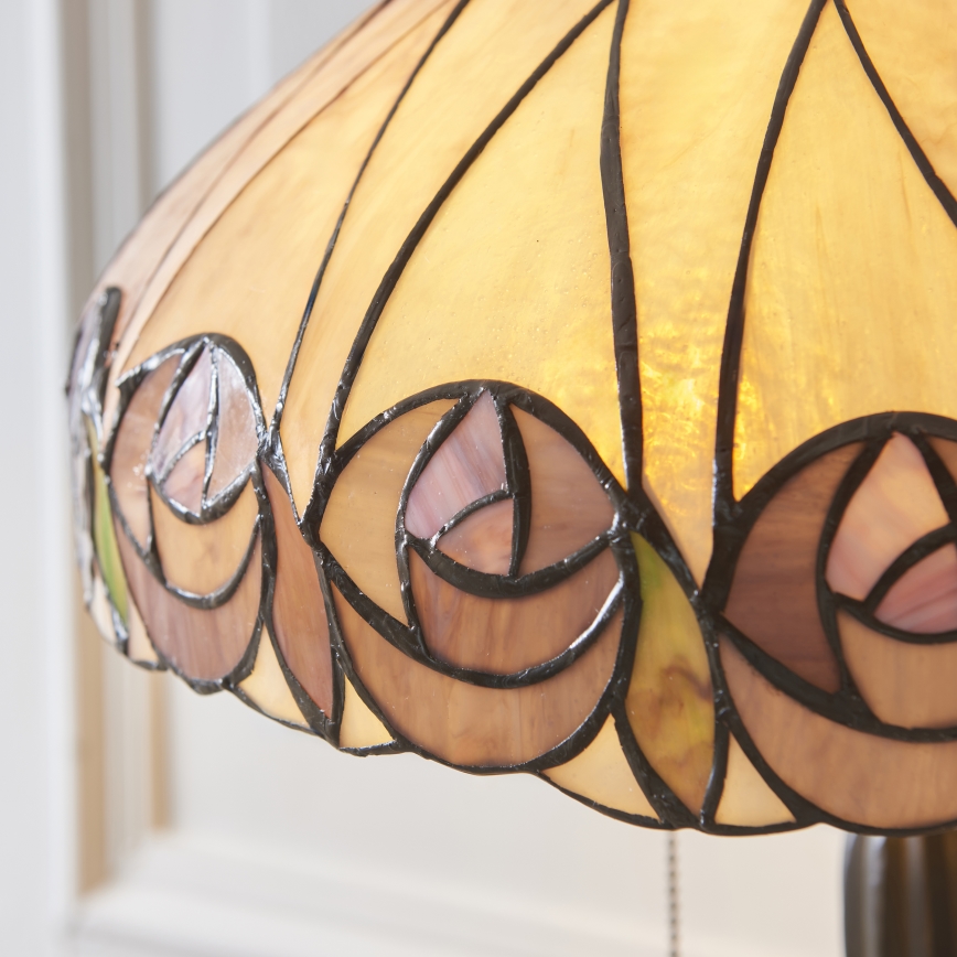 Endon 112184 - Lampă de masă Tiffany HUTCHINSON, 2x E27/10W/230V, diam. 40 cm