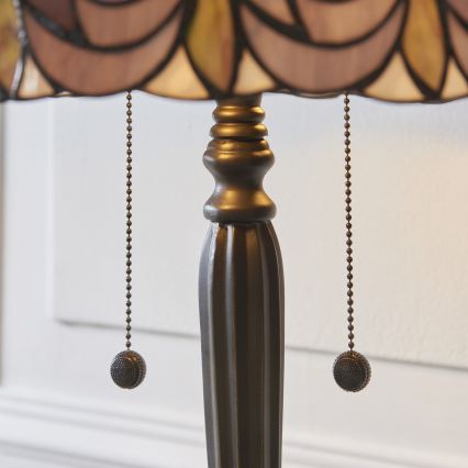 Endon 112184 - Lampă de masă Tiffany HUTCHINSON, 2x E27/10W/230V, diam. 40 cm