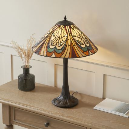 Endon 112185 - Lampă de masă Tiffany HECTOR 1xE27/10W/230V Ø 40 cm