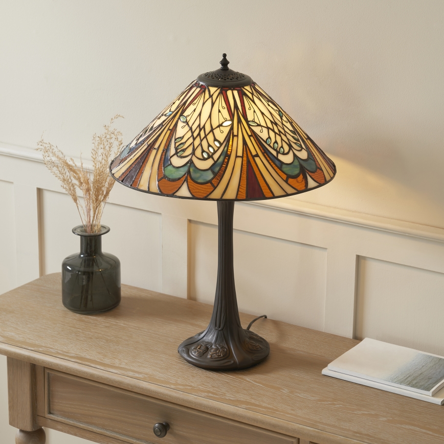 Endon 112185 - Lampă de masă Tiffany HECTOR 1xE27/10W/230V Ø 40 cm