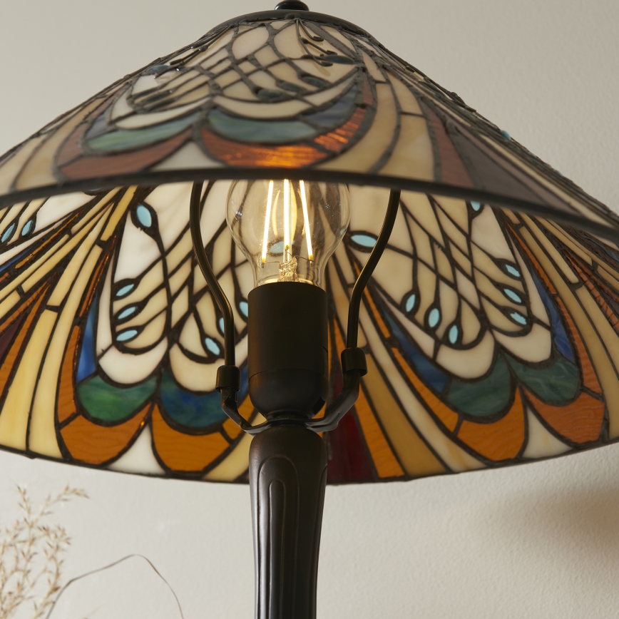 Endon 112185 - Lampă de masă Tiffany HECTOR 1xE27/10W/230V Ø 40 cm