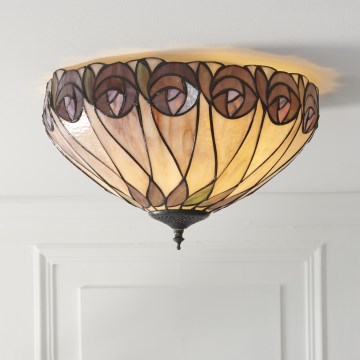 Endon 112188 - Plafonieră Tiffany HUTCHINSON, 2xE27/60W/230V, Ø 40 cm
