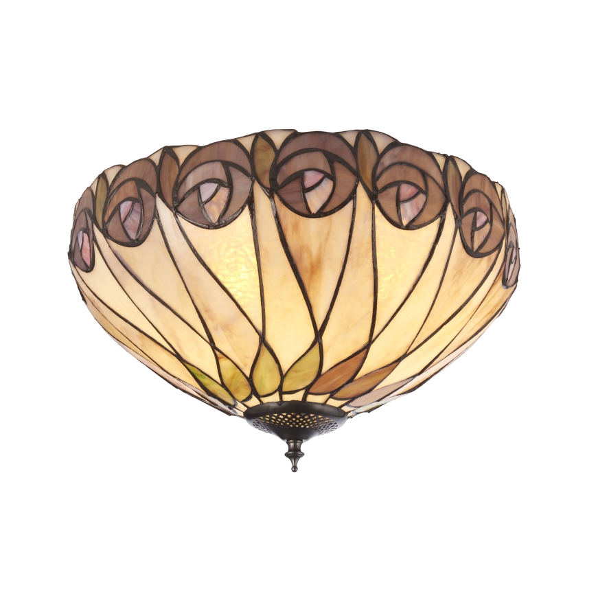 Endon 112188 - Plafonieră Tiffany HUTCHINSON, 2xE27/60W/230V, Ø 40 cm