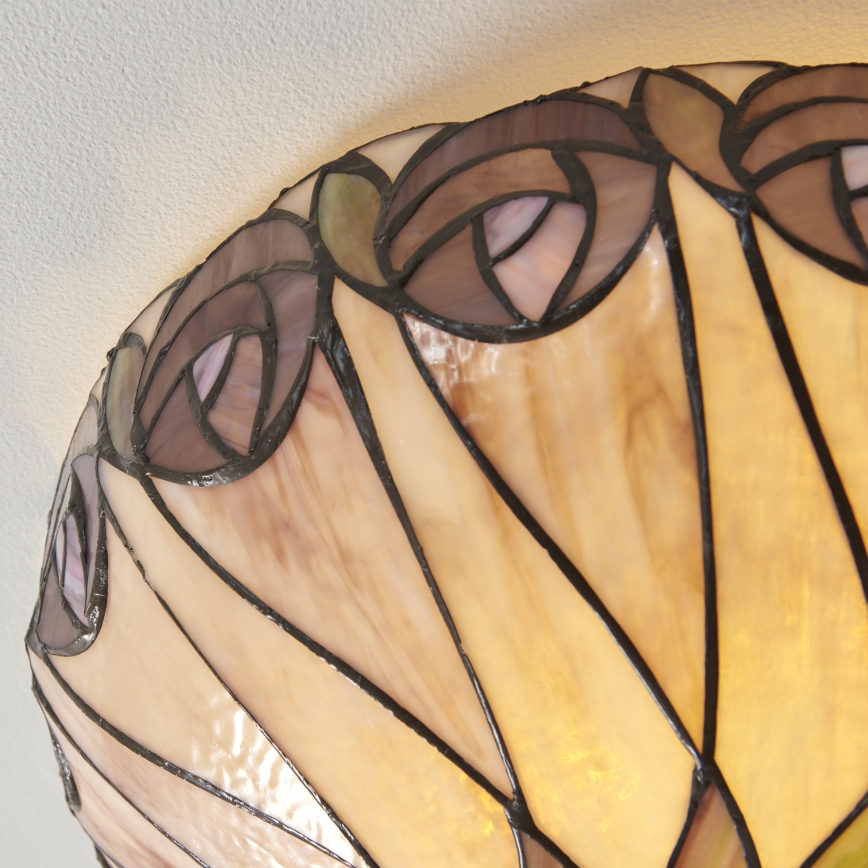 Endon 112188 - Plafonieră Tiffany HUTCHINSON, 2xE27/60W/230V, Ø 40 cm