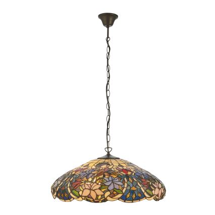 Endon 112193 - Candelabru suspendat pe lanț Tiffany SULLIVAN 3xE27/60W/230V ø 57 cm