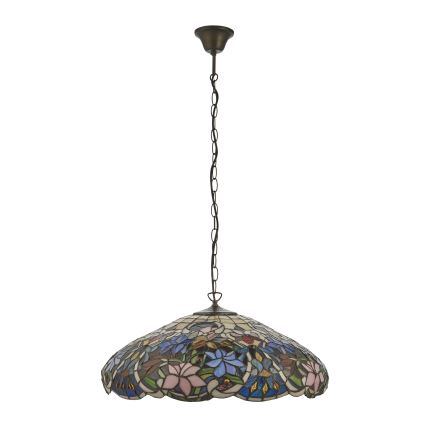 Endon 112193 - Candelabru suspendat pe lanț Tiffany SULLIVAN 3xE27/60W/230V ø 57 cm