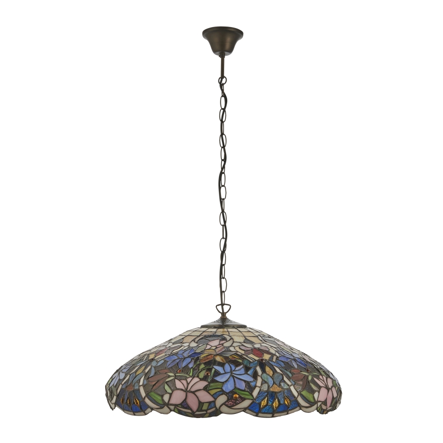 Endon 112193 - Candelabru suspendat pe lanț Tiffany SULLIVAN 3xE27/60W/230V ø 57 cm