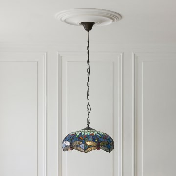 Endon 112195 - Lustră pe lanț Tiffany DRAGONFLY 1xE27/60W/230V Ø 41 cm