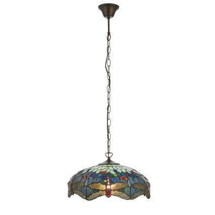 Endon 112195 - Lustră pe lanț Tiffany DRAGONFLY 1xE27/60W/230V Ø 41 cm