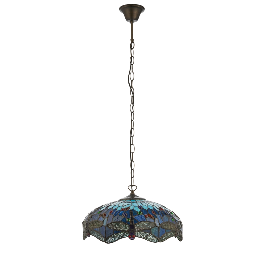Endon 112195 - Lustră pe lanț Tiffany DRAGONFLY 1xE27/60W/230V Ø 41 cm