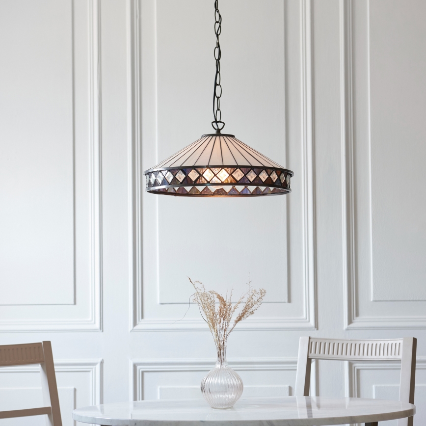 Endon 112196 - Lustră cu lanț Tiffany FARGO 1xE27/60W/230V Ø 41,5 cm