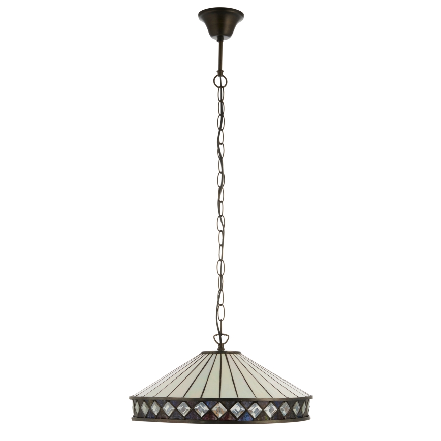 Endon 112196 - Lustră cu lanț Tiffany FARGO 1xE27/60W/230V Ø 41,5 cm