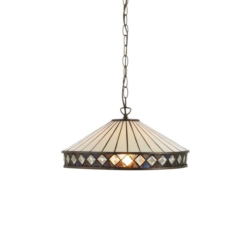 Endon 112196 - Lustră cu lanț Tiffany FARGO 1xE27/60W/230V Ø 41,5 cm