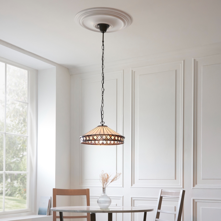 Endon 112196 - Lustră cu lanț Tiffany FARGO 1xE27/60W/230V Ø 41,5 cm