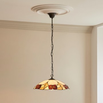 Endon 112197 - Candelabru pe lanț Tiffany INGRAM 1xE27/60W/230V diam. 45 cm