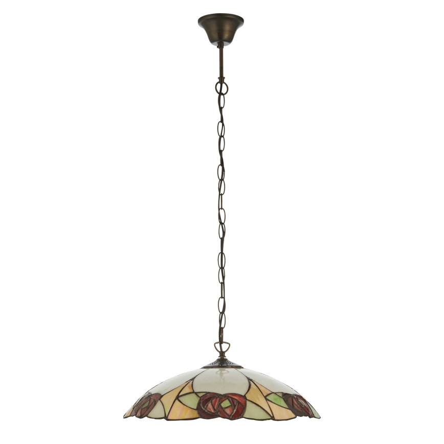 Endon 112197 - Candelabru pe lanț Tiffany INGRAM 1xE27/60W/230V diam. 45 cm