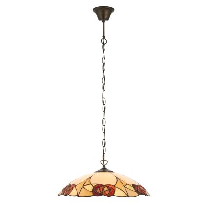 Endon 112197 - Candelabru pe lanț Tiffany INGRAM 1xE27/60W/230V diam. 45 cm