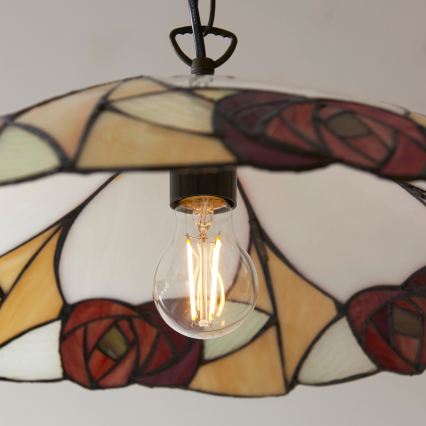 Endon 112197 - Candelabru pe lanț Tiffany INGRAM 1xE27/60W/230V diam. 45 cm