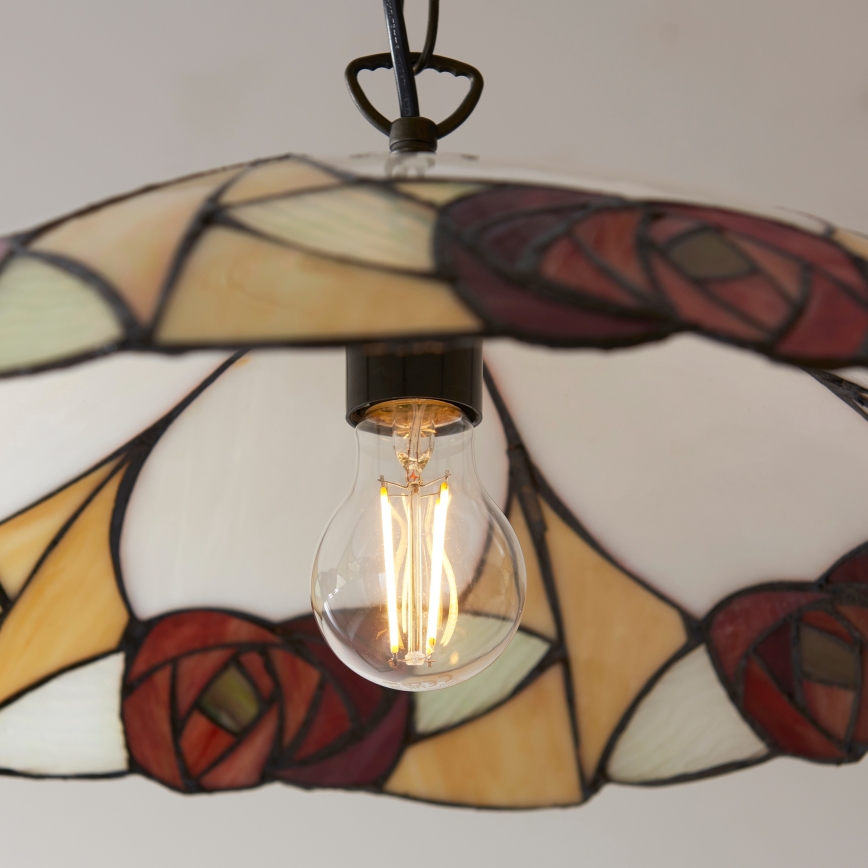 Endon 112197 - Candelabru pe lanț Tiffany INGRAM 1xE27/60W/230V diam. 45 cm