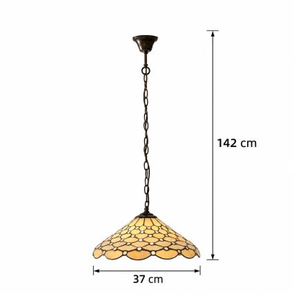 Endon 112226 - Lustru suspendat pe lanț Tiffany PEARL 1xE27/10W/230V Ø 45 cm