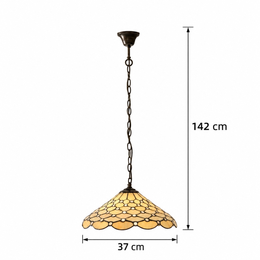 Endon 112226 - Lustru suspendat pe lanț Tiffany PEARL 1xE27/10W/230V Ø 45 cm