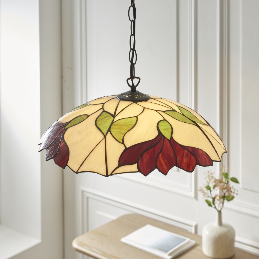 Endon 112246 - Lustră suspendată pe lanț Tiffany BOTANICA, 1xE27/60W/230V, Ø 45 cm