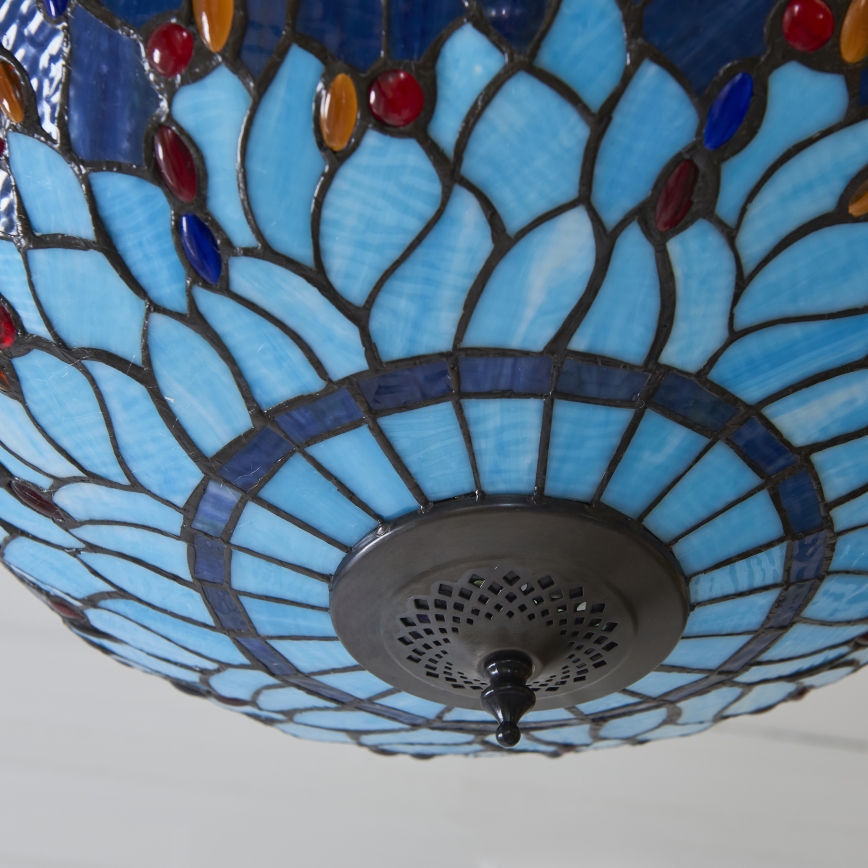 Endon 112250 - Lustru suspendat pe lanț Tiffany DRAGONFLY 3xE27/60W/230V, diam. 50 cm