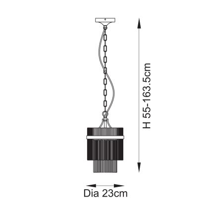 Endon 112572 - Candelabru suspendat pe lanț MARIETTA 1xE27/10W/230V, alamă/sticlă clară