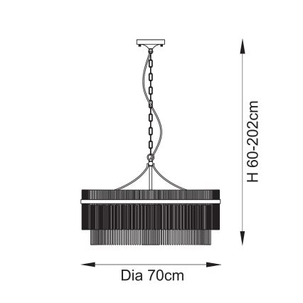 Endon 112574 - Candelabru suspendat pe lanț MARIETTA GRAND 7xE14/7W/230V alamă/sticlă clară