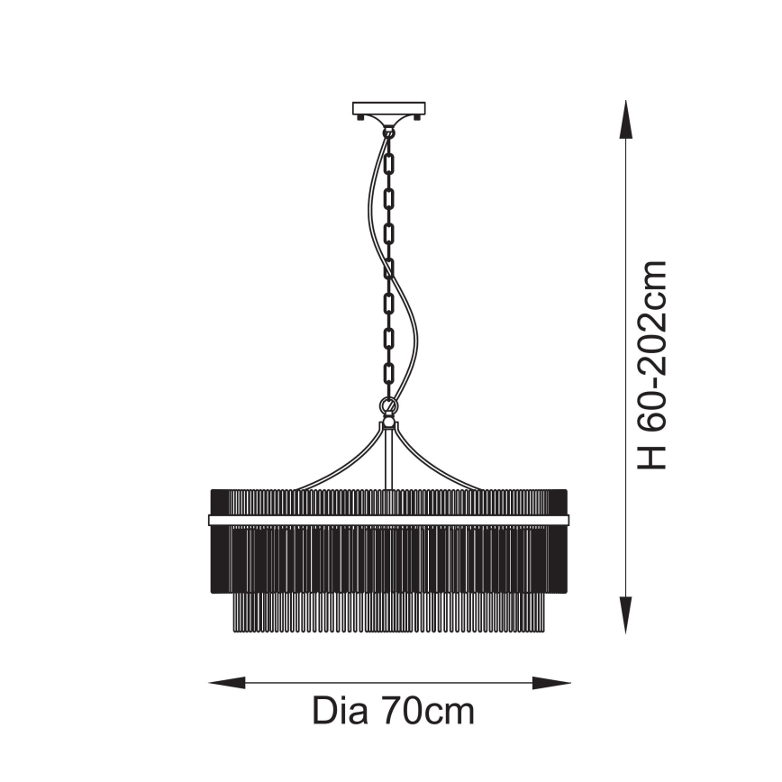 Endon 112574 - Candelabru suspendat pe lanț MARIETTA GRAND 7xE14/7W/230V alamă/sticlă clară