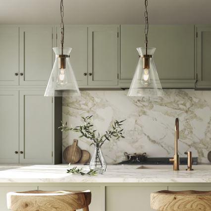 Endon 112859 - Candelabru pe lanț HARLOW 1xE27/10W/230V alamă